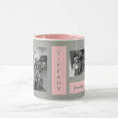 Aangepaste foto's Roze monogram Aangepaste koffie Mok (Midden)