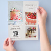 Aangepaste foto's Scan QR Code Menu Cake Bakkerij (Hand)
