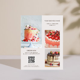Aangepaste foto's Scan QR Code Menu Cake Bakkerij