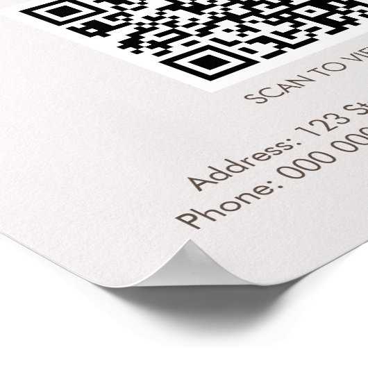 Aangepaste foto's Scan QR Code Menu Cake Bakkerij Poster (Hoek)