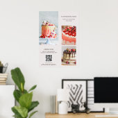 Aangepaste foto's Scan QR Code Menu Cake Bakkerij Poster (Thuiskantoor)