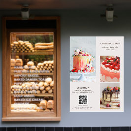 Aangepaste foto's Scan QR Code Menu Cake Bakkerij Poster