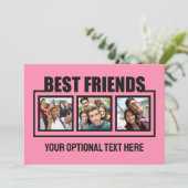Aangepaste foto's, tekst en kleur voor beste vrien (Staand voorkant)