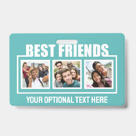 Aangepaste foto's, tekst en kleur voor Beste Vrien Badge