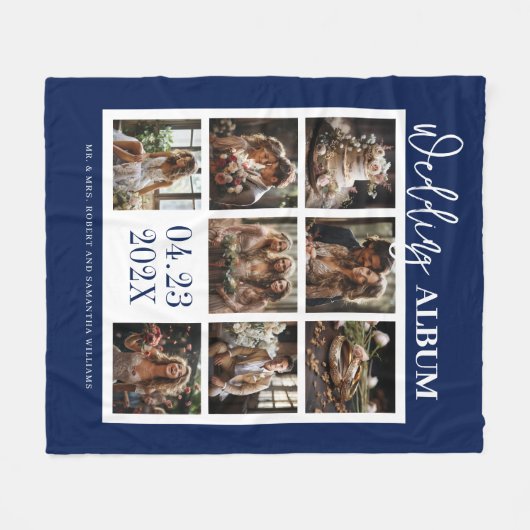 Aangepaste foto's Theme Wedding Album Fleece Deken (Voorkant (Horizontaal))