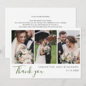 Aangepaste foto's Trouwbedankkaart Notitiekaartje (Voorkant / Achterkant)