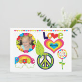 Aangepaste foto's, uitnodiging voor vrede, liefde  (Staand voorkant)