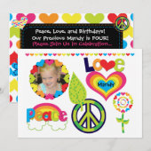 Aangepaste foto's, uitnodiging voor vrede, liefde  (Voorkant / Achterkant)