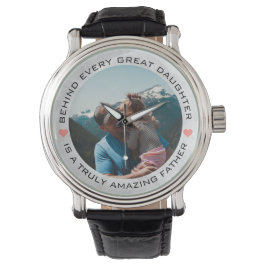 Aangepaste foto's vaderdag horloge