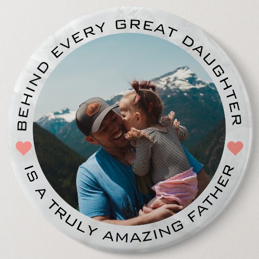 Aangepaste foto's vaderdag ronde button 6,0 cm (Voorkant)