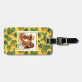 Aangepaste foto's van ananassen en tropische blade bagagelabel (Voorkant horizontaal)