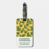 Aangepaste foto's van ananassen en tropische blade bagagelabel (Achterkant verticaal)