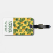 Aangepaste foto's van ananassen en tropische blade bagagelabel (Achterkant horizontaal)