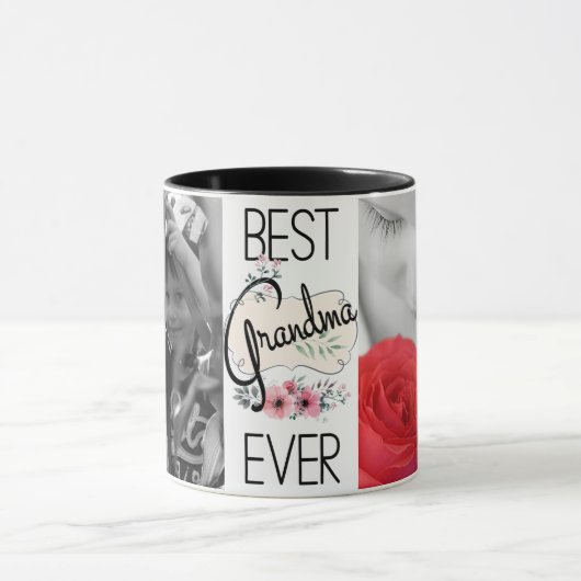 Aangepaste foto's van de beste grootmoeder ooit mok (Midden)