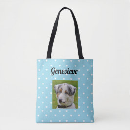 Aangepaste foto's van Dog Afdrukken BlueTote Bag Tote Bag