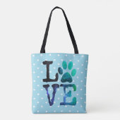 Aangepaste foto's van Dog Afdrukken BlueTote Bag Tote Bag (Achterkant)