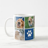 Aangepaste foto's van Dog Collage Blue Paw Print C Koffiemok (Links)