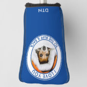 Aangepaste foto's van je naar het Ruff & Back Blue Golfheadcover (Draai 90)