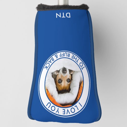 Aangepaste foto's van je naar het Ruff & Back Blue Golfheadcover (Draai 90)
