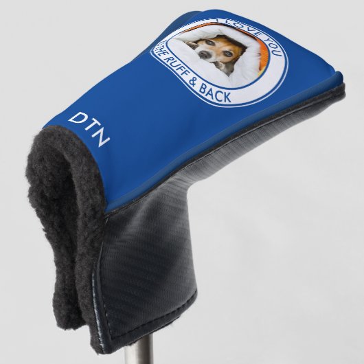 Aangepaste foto's van je naar het Ruff & Back Blue Golfheadcover (3/4 voorkant)