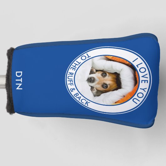Aangepaste foto's van je naar het Ruff & Back Blue Golfheadcover (Voorkant)