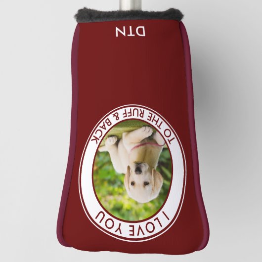 Aangepaste foto's van je naar het Ruff & Back Red Golfheadcover (Draai 90)