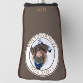 Aangepaste foto's van jou naar Rough en Back Brown Golfheadcover (Draai 90)