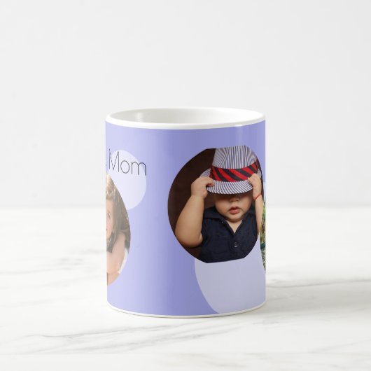 Aangepaste foto's van mam Blauwe Stippen Koffiemok (Center)