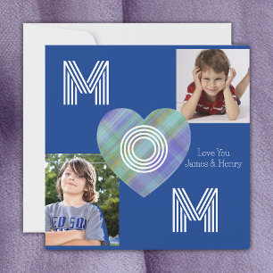 Aangepaste foto's van MOM-kinderen Blauwe Moederda