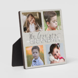 Aangepaste foto's van oma en kleinkinderen fotoplaat