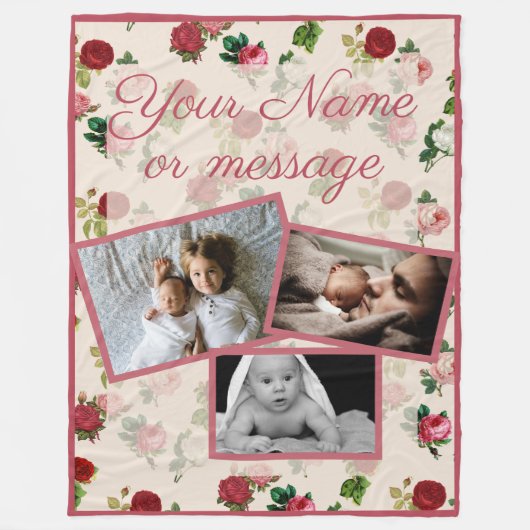 Aangepaste foto's van  Rozen Fleece Deken (Voorkant)