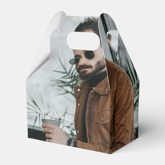 Aangepaste Foto's Verjaardagsblad Hoesje Man 40th Bedankdoosjes (Achterkant)