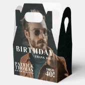 Aangepaste Foto's Verjaardagsblad Hoesje Man 40th Bedankdoosjes (Geopend)