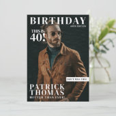 Aangepaste Foto's Verjaardagsblad Hoesje Man 40th Kaart (Staand voorkant)