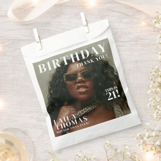 Aangepaste Foto's Verjaardagsfeest Magazine Hoesje Bedankzakje (Geknipt)