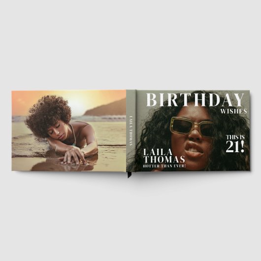 Aangepaste Foto's Verjaardagsfeest Magazine Hoesje Gastenboek (Volledig)