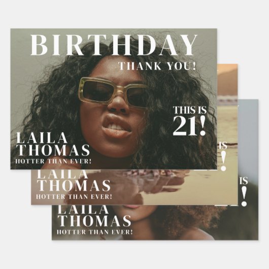 Aangepaste Foto's Verjaardagsfeest Magazine Hoesje Inpakpapier Vel (Set)