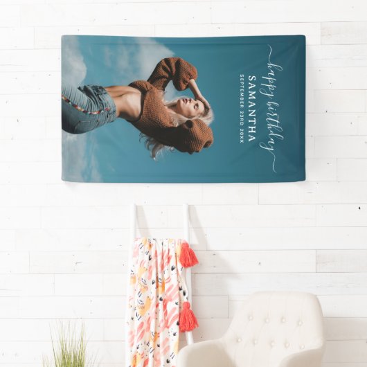 Aangepaste Foto's Verjaardagsfeest Selfie Afbeeldi Spandoek (Insitu)