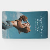 Aangepaste Foto's Verjaardagsfeest Selfie Afbeeldi Spandoek (Horizontaal)