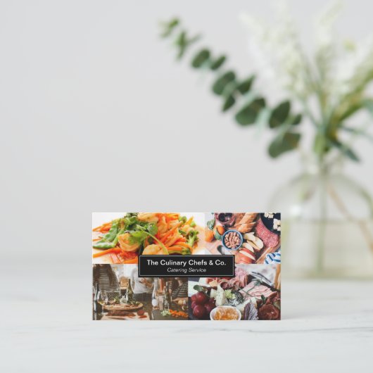 Aangepaste foto's Volledige service Catering Busin Visitekaartje (Staand voorkant)