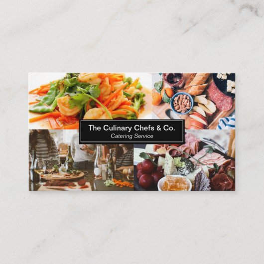 Aangepaste foto's Volledige service Catering Busin Visitekaartje (Voorkant)