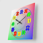 Aangepaste foto's voor kinderen, gekleurde puzzels vierkante klok (Hoek)