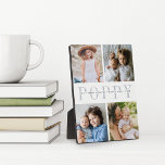 Aangepaste foto's voor kleine kinderen Foto's Coll Fotoplaat<br><div class="desc">Creëer een lief cadeau voor een geliefde grootvader met deze vier fotocollage plaque. "POPPY" verschijnt in het midden in zachte grijze letters,  met uw aangepast bericht en de namen van kleinkinderen overschreven.</div>