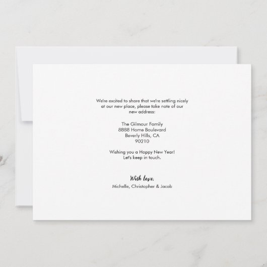 Aangepaste foto's We hebben Script New Home Addres Aankondiging (Achterkant)