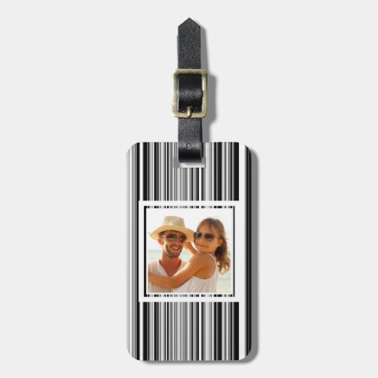 Aangepaste foto's zwart en wit bagagelabel (Voorkant verticaal)