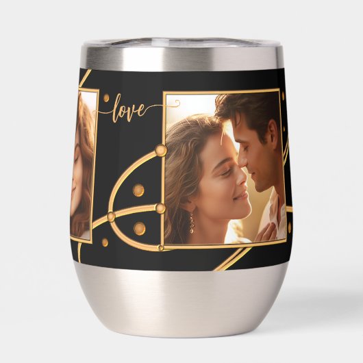 Aangepaste Foto's Zwart Goud Huwelijk Geïsoleerde  (Achterkant)