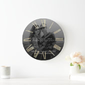 Aangepaste foto's zwart-wit bruiloft grote klok (Huis)