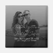 Aangepaste foto's zwart-wit bruiloft magneet (Voorkant)