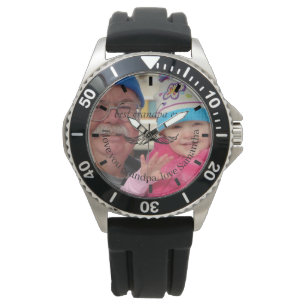 Aangepaste fotoscriptcontrole Beste opa ooit Horloge