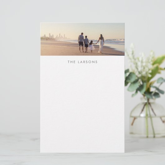 Aangepaste fotoserie en monogram briefpapier (Staand voorkant)